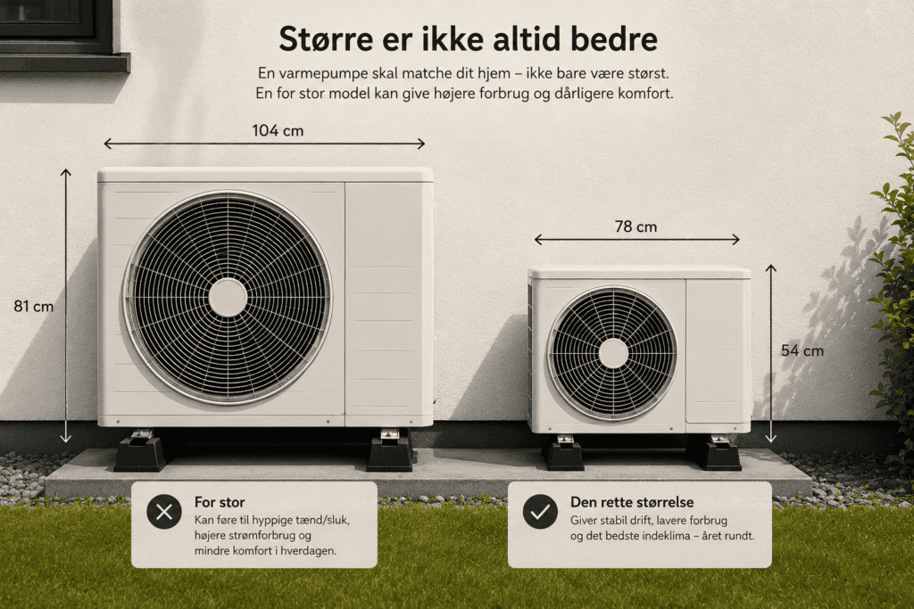 Hvor stor skal din varmepumpe være