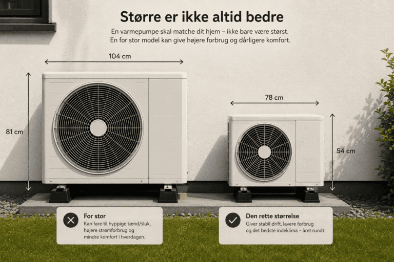 Hvor stor skal din varmepumpe være